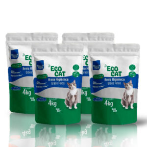 Areia Higiênica EcoCat Grãos Finos - Kit 4 produtos