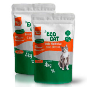 Areia Higiênica EcoCat Grãos Grossos - Kit 2 produtos